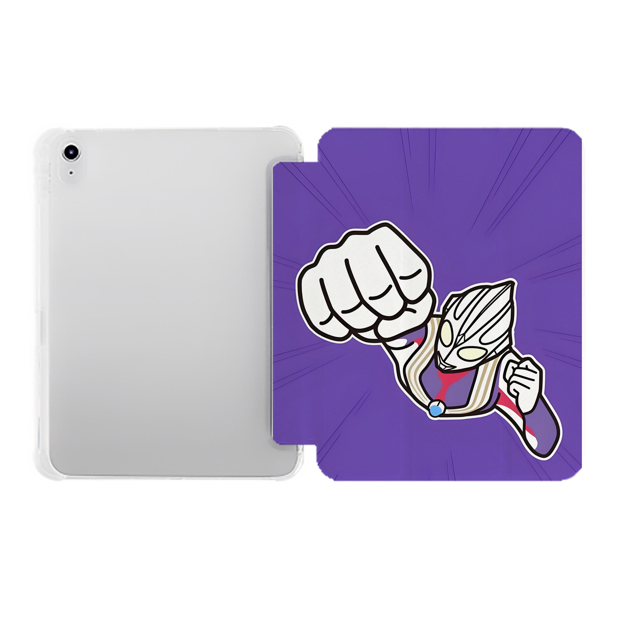 （画像用） ウルトラマン Ultraman IPad ケース ペン収納付き 三つ折りスタンド PUレザー×シリコン 対応機種9.5/10.5/10.9インチ
